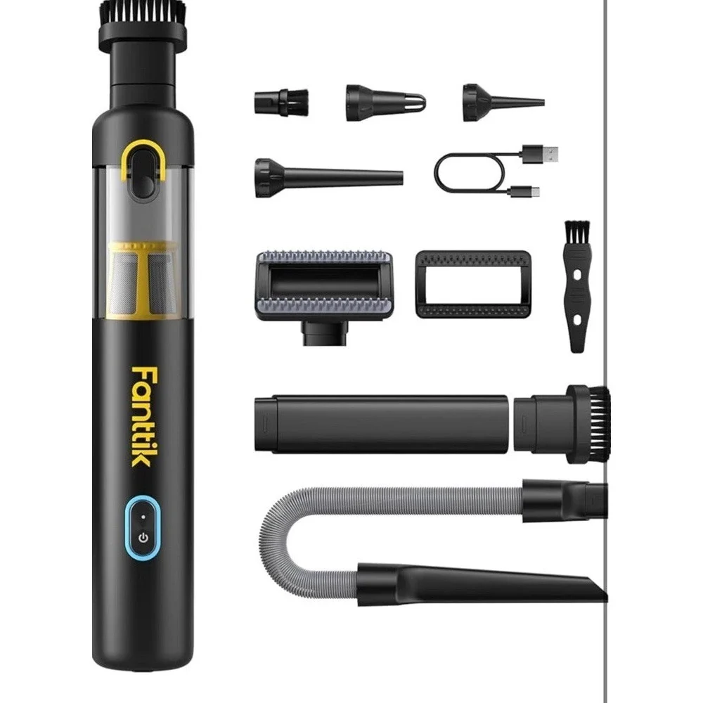 Fanttik Slim V8 APEX In Black Car Vacuum 4-in-1 Portable Mini Cordless
